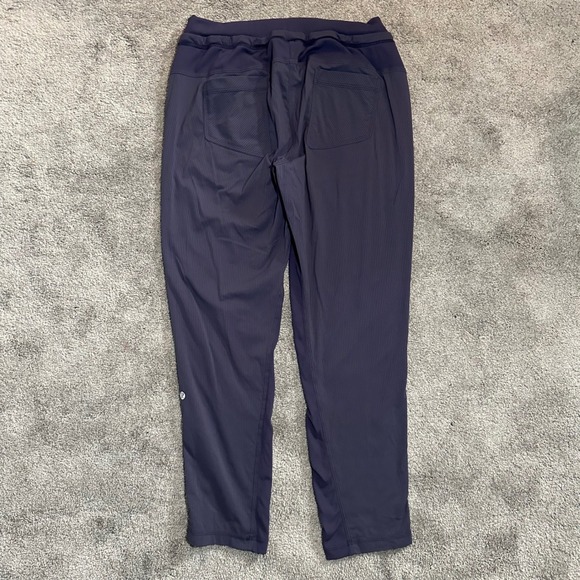 Lululemon Dance Studio Pant Women 8 Purple Pinstripe Ruched Tapered Jogger - Picture 5 of 10